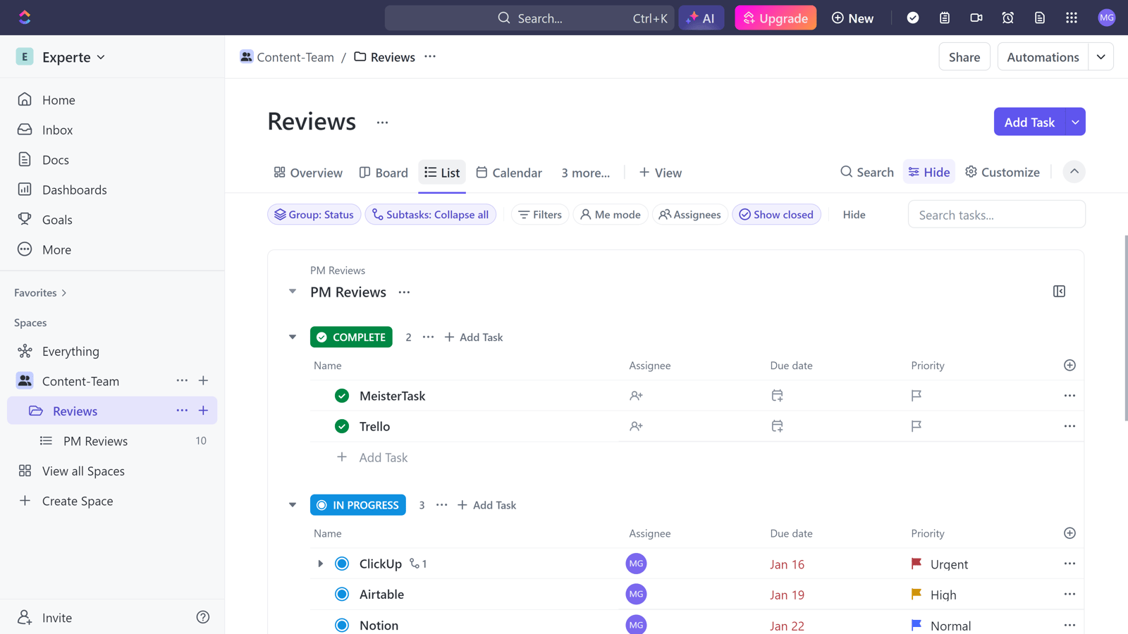 Best Task Management Software: 11 Leading Tools Reviewed | EXPERTE.com